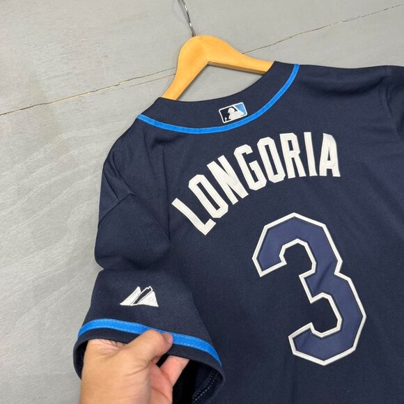 Tampa Bay Rays Evan Longoria Size 52 Blue #3 Majestic Authentic MLB Jersey - Picture 7 of 7